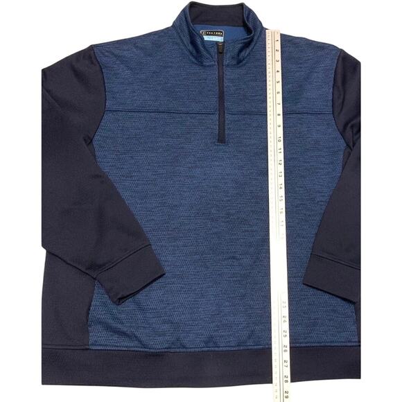 PGA Tour Mens Golf Shirt 2 Tone Blue Sz. XL Quarter Zip Pullover Pockets Sporty - Picture 7 of 12